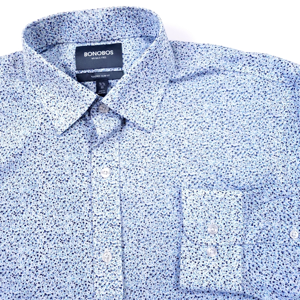 Bonobos Blue Floral Tailored Slim Fit Shirt
